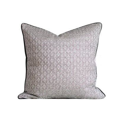 DecorBites™ Dark Orange Geometric Petals Leather Patched Lumbar Pillow Cover Luxury Case