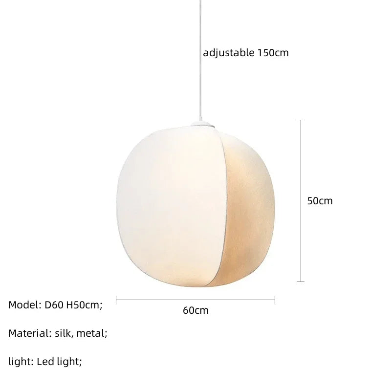 Silk Nordic Pendant Light Wabi Sabi D60cm