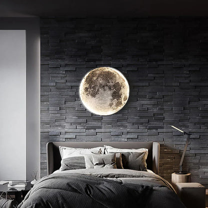 Lámpara de pared LED DecorBites™ Creative Moon Earth para espacios de vida modernos