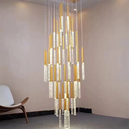 DecorBites™ Crystal LED Chandelier: Modern Nordic Minimalist Indoor Light Fixture for Living Room