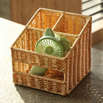 DecorBites™ Desktop Tissue Box Pen Holder Sundries Organizer Plastic Storage Bin