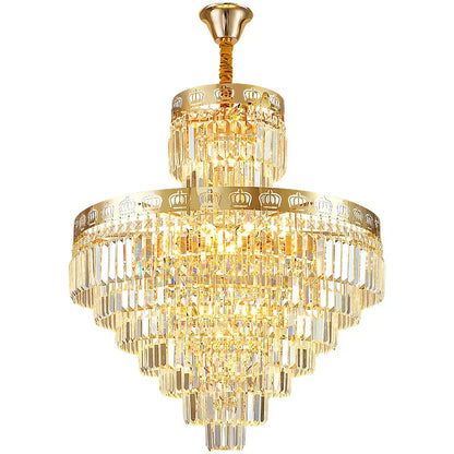 DecorBites™ Crystal Duplex Chandelier for Luxury Hollow Living Room Décor