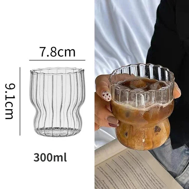 DecorBites™ Gourd Shape Glass Cup Set for Coffee, Whiskey, Wine, Yogurt - 300/520ml