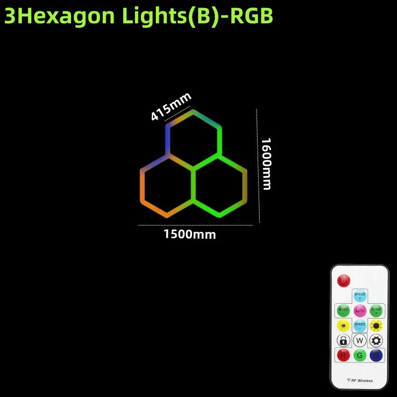 DecorBites™ LED Hex Garage Light with Remote Control
