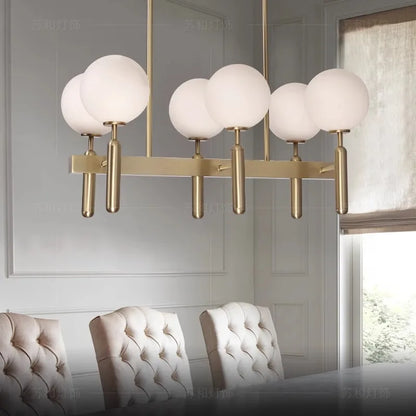 DecorBites™ Glass Balloon Chandelier: Elegant Led Round Hanging Light for Luxury Dining Room