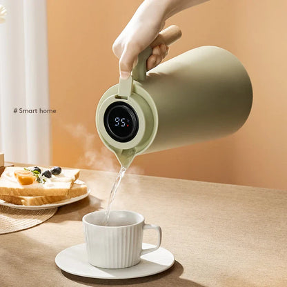 DecorBites™ Insulation Kettle: Large Capacity Thermos Bottle with One-Key Temperature Display.