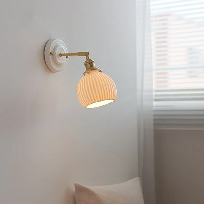 DecorBites™ Ceramic Wall Sconce Light Copper Arm Nordic Minimalism Bedroom Bathroom Mirror