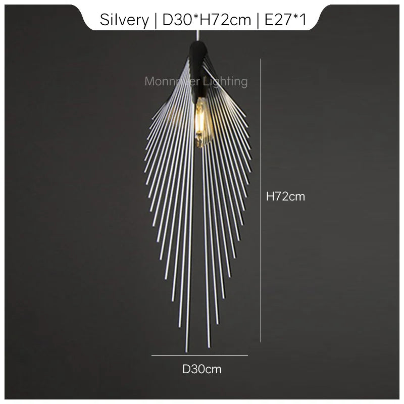 DecorBites™ Leaf Chandelier LED Pendant Light Modern Minimalist Hanging Lamp for Home Decor