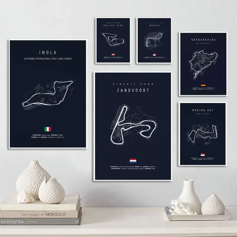 F1 Race Track Canvas Painting Wall Art