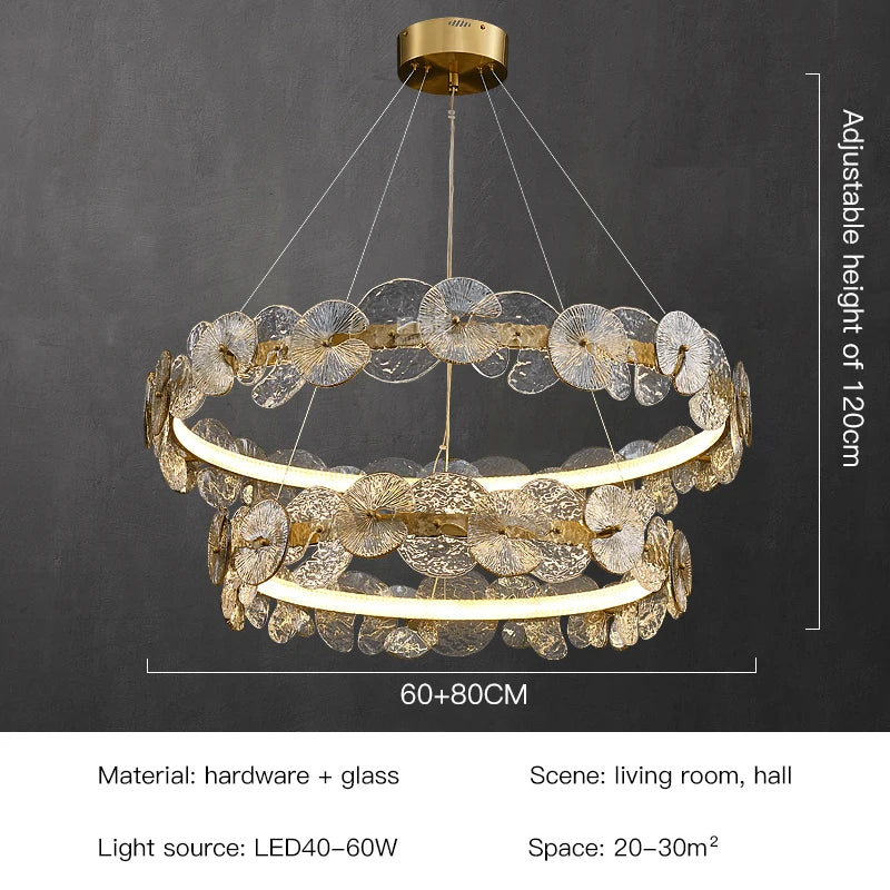 DecorBites™ Lotus Leaf LED Chandeliers: Modern Lighting Fixtures for Living Room, Bedroom, Dining Table