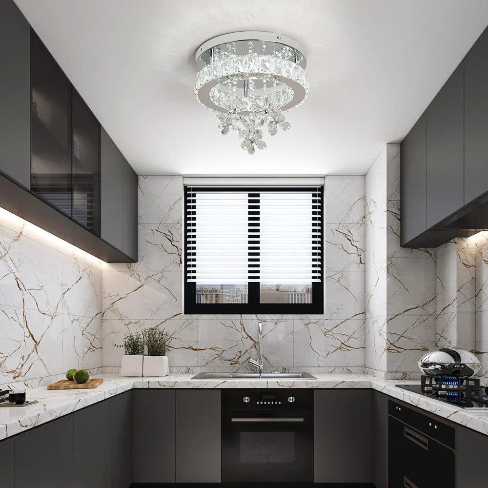 DecorBites™ Crystal LED Ceiling Chandelier for Luxury Living Room Decor