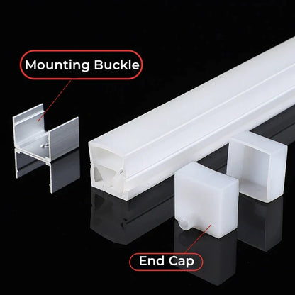 DecorBites™ LED Silicone Tube Profile Connector Clip Plug Neon Strip Lights End Cap Kit