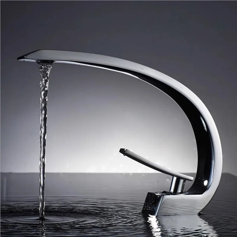 DecorBites™ Black & Gold Modern Basin Faucet with Single Handle for Bathroom