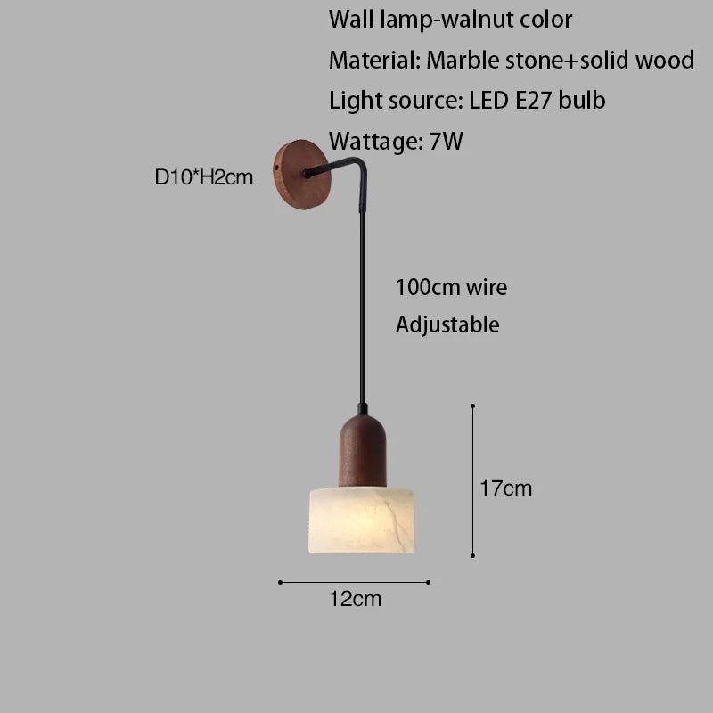 Wabi-Sabi White Marble Stone Pendant Light