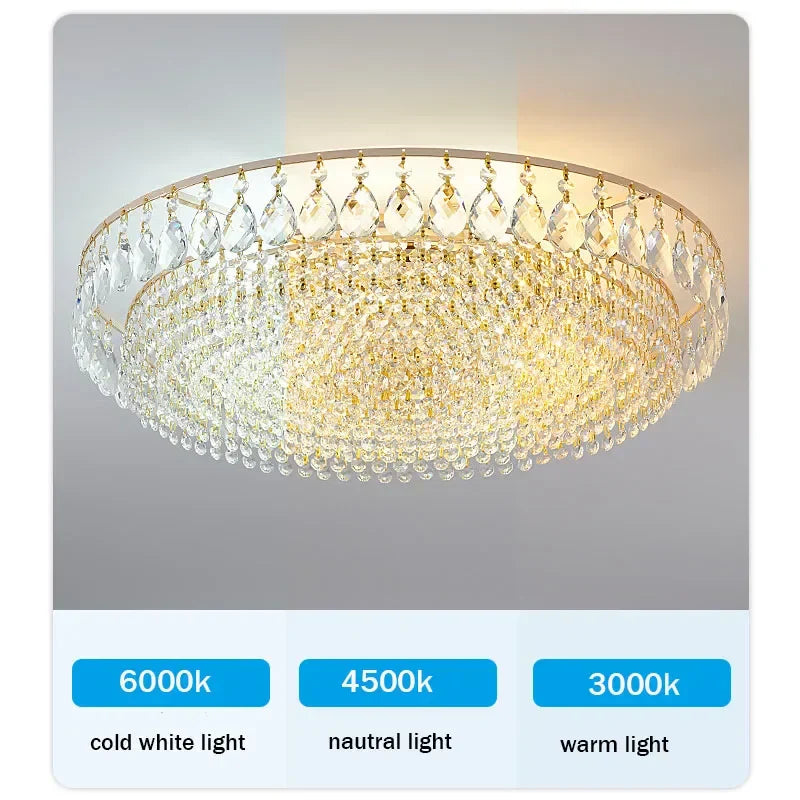 DecorBites™ Crystal Ceiling Lights: Luxurious LED Fixture for Master Bedroom, Living Room Wall Decor