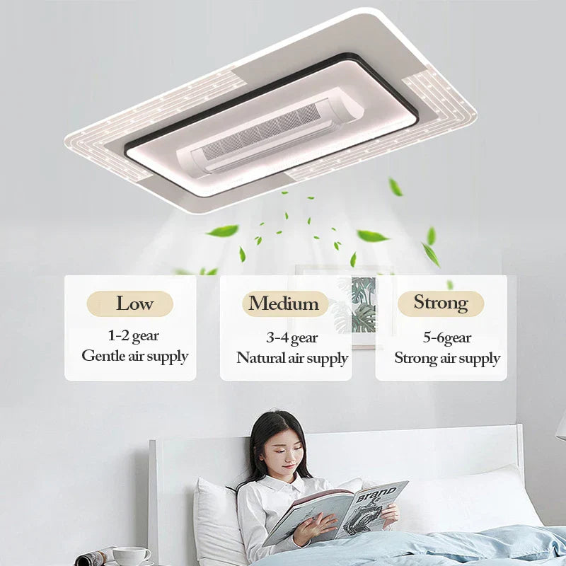 Decorbites™ Ventilador de Techo LED sin Aspas Regulable Remoto Iluminación Moderna Interior