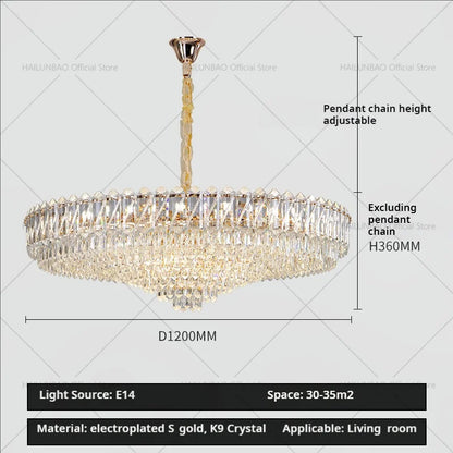 DecorBites™ Crystal Chandelier: Luxury French Style Light for Elegant Living Room & Dining Area
