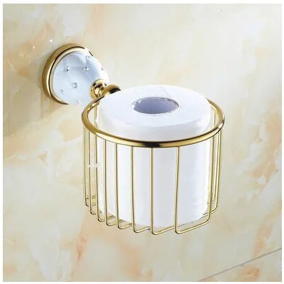 DecorBites™ Bathroom Hardware Set: Toilet Paper, Roll Holder, Brush Holder, Coat Hook