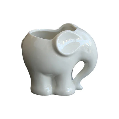 DecorBites™ Elephant Succulent Planter Ceramic Vase Cute Flowerpot Decor Pot