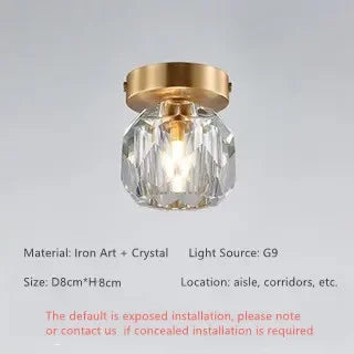 DecorBites™ Elegant Crystal Ceiling Light Fixture for Hall Entrance Balcony Bathroom IP20