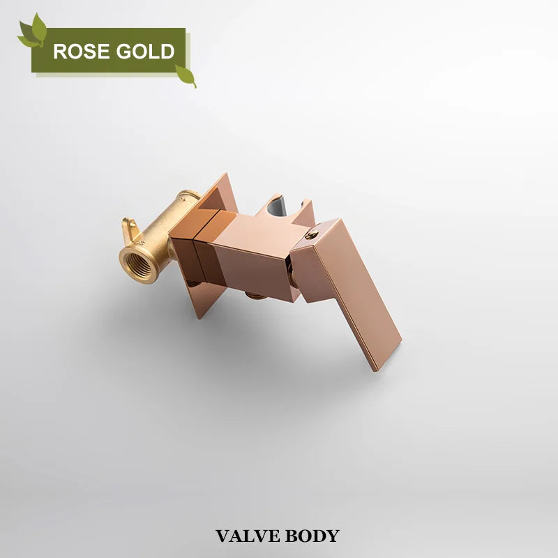 DecorBites™ Bidet Faucet Shower Mixer: Cold Hot Water Tap, Brass, Square Sprayer Head