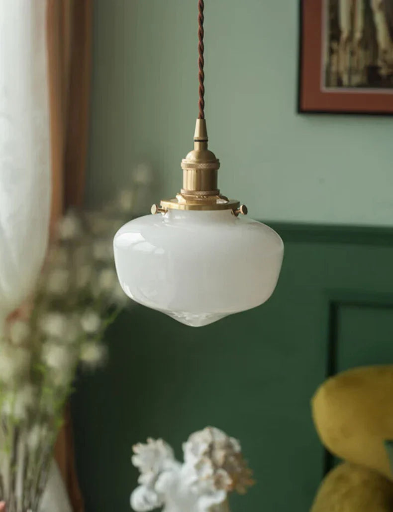 DecorBites™ Glass Shade LED Pendant Lamp: Modern Minimalist Lighting for Bedroom, Kitchen, and Bar