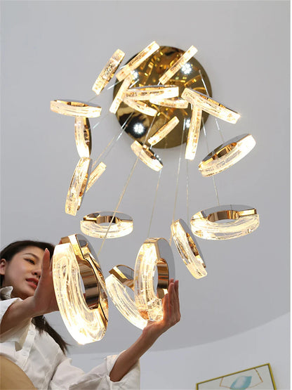 DecorBites™ Crystal Chandelier Ring Lamp for Various Spaces