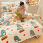 Decobites Polka Dot Milk Velvet Queen Bedding Set with Sheets & Pillowcases