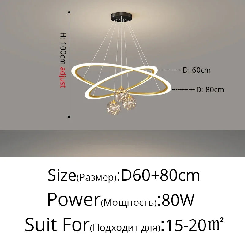 DecorBites™ LED Star Chandelier for Modern Living Room Bedroom Decor