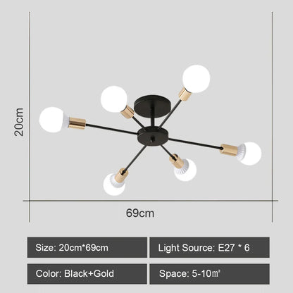 Decorbites™ Araña de Hierro Forjado Lámpara de Techo LED Accesorio de Iluminación Decorativa Moderna Vintage