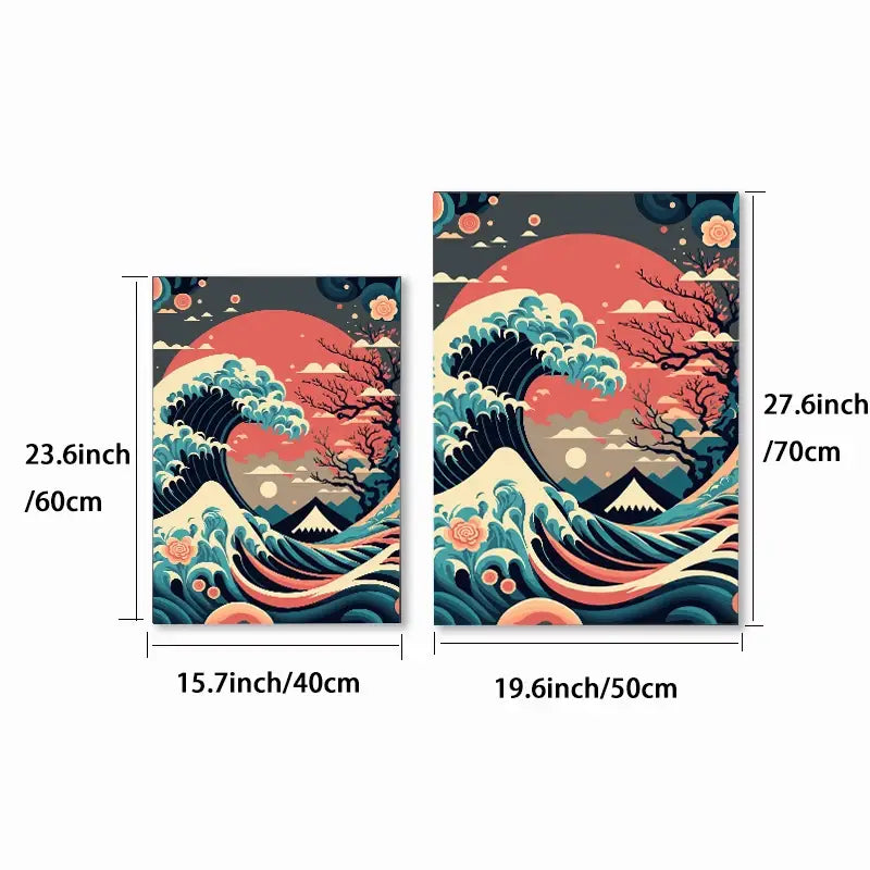 Decorbites™ Japanische Vintage-Kunst-Leinwand-Set