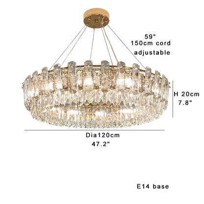 DecorBites™ Clear Crystal Oval Chandelier | Luxury Dining Room Light | Height Adjustable Hanglamp