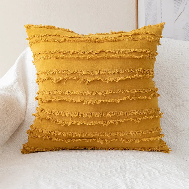 DecorBites™ Daisy Floral Embroidery Pillow Cover 45x45cm/30x50cm White Blooms Cozy Soft Décor