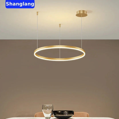DecorBites™ Brushed Rings LED Chandelier: Modern Home Lighting for Living Room & Bedroom