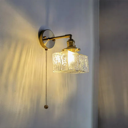 Lámpara de pared LED DecorBites™ de cobre y cristal, moderna luz de noche para pasillo.