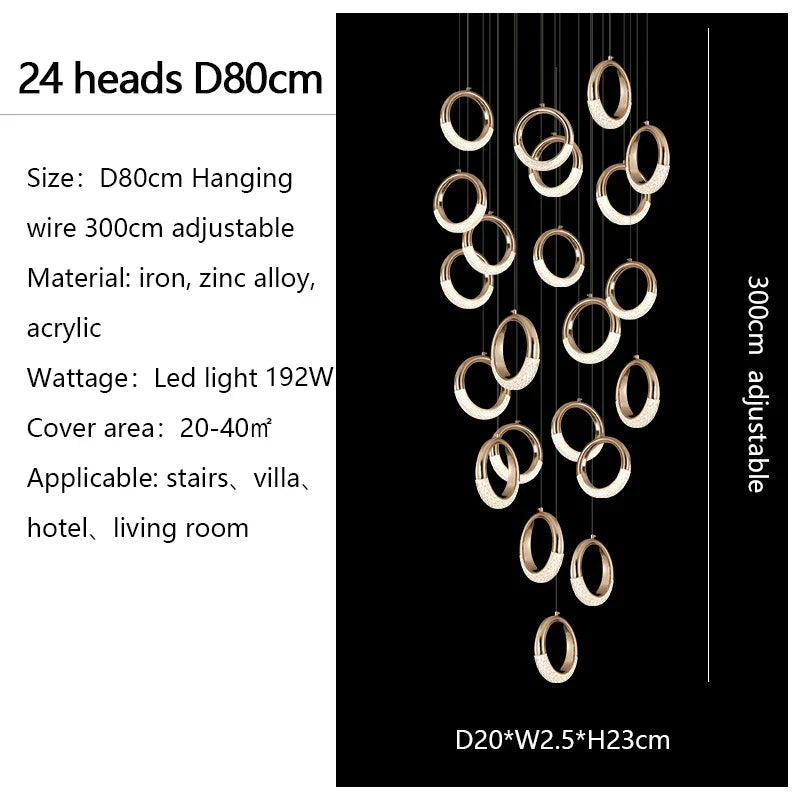 DecorBites™ Circle Ring LED Chandelier Light for Luxe Living Spaces