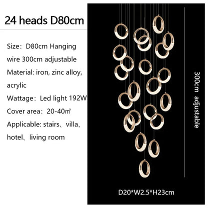 DecorBites™ Circle Ring LED Chandelier Light for Luxe Living Spaces