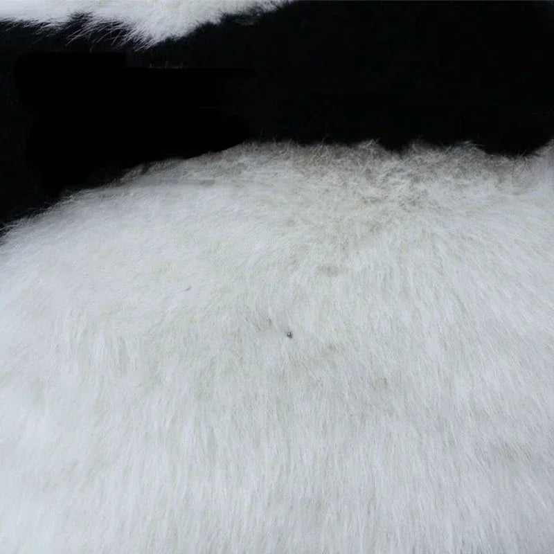 Decobites Super Cute Angry Panda Wool Back Throw Pillow for Bed, Sofa, Floor - Cozy Cushion