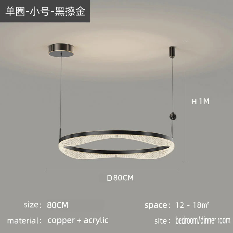 DecorBites™ LED Ring Pendant Chandelier for Living Room Bedroom and Dining Room