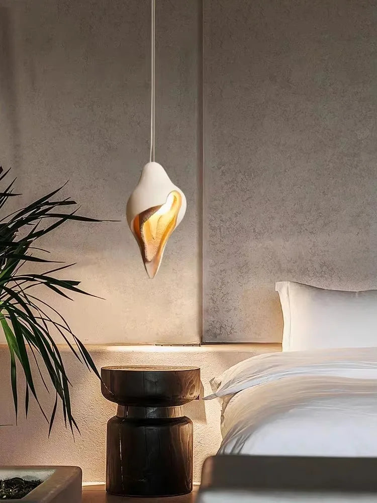 DecorBites™ Gypsum Pendant Lamp Conch Design Wabi Sabi Style for Living Room or Bedroom
