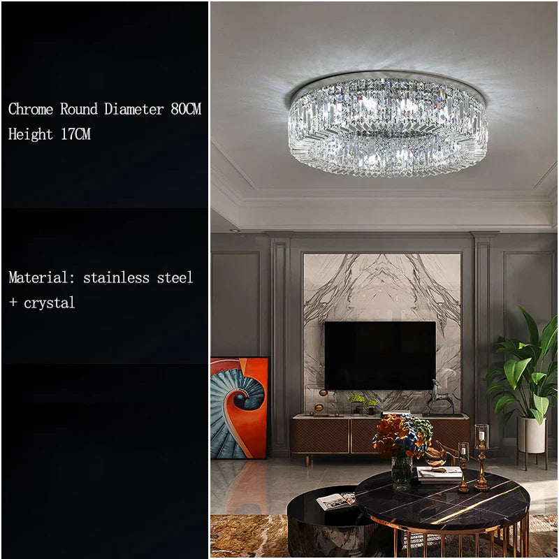 DecorBites™ Crystal LED Ceiling Lamp for Chic Living, Bedroom, and Dining Room