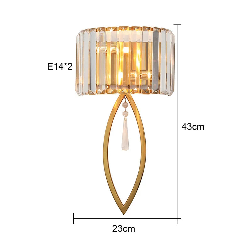 DecorBites™ Crystal Gold Wall Lamp for Luxurious Living Room and Bedroom Lighting