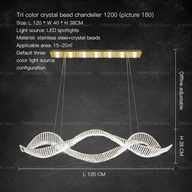 DecorBites™ Crystal Chandelier: Modern Light Luxury Dining Lamp for Designer Villa and Bar