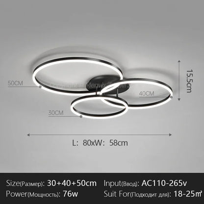 DecorBites™ LED Chandelier Modern Style Ceiling Lamp Bedroom Dining Room Light