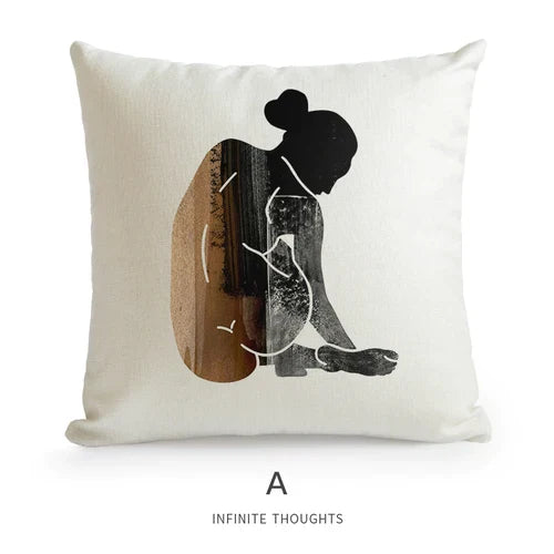 Funda de cojín para sofá DecorBites™ con diseño geométrico artístico - Decoración de lujo para el hogar