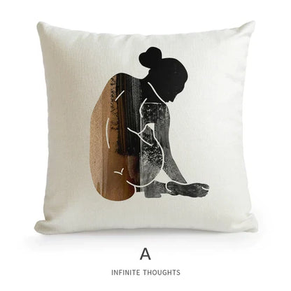 Funda de cojín para sofá DecorBites™ con diseño geométrico artístico - Decoración de lujo para el hogar