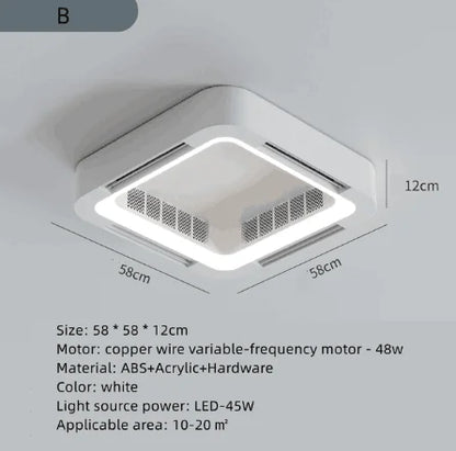 DecorBites™ Bladeless Ceiling Fan Light Remote Control LED Circulator for Bedroom Living Room