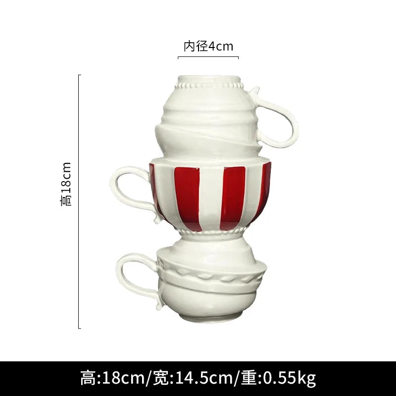 DecorBites™ Cartoon Folding Cup Vase Ceramic Flowerpot with Handle - Home Decor & Handicrafts