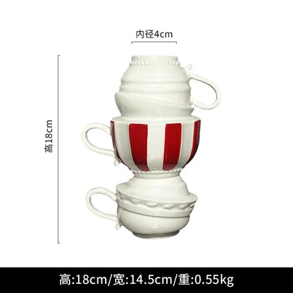DecorBites™ Cartoon Folding Cup Vase Ceramic Flowerpot with Handle - Home Decor & Handicrafts