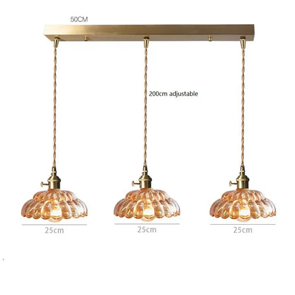 DecorBites™ Japanese Vintage Glass LED Pendant Lamp for Home Decor